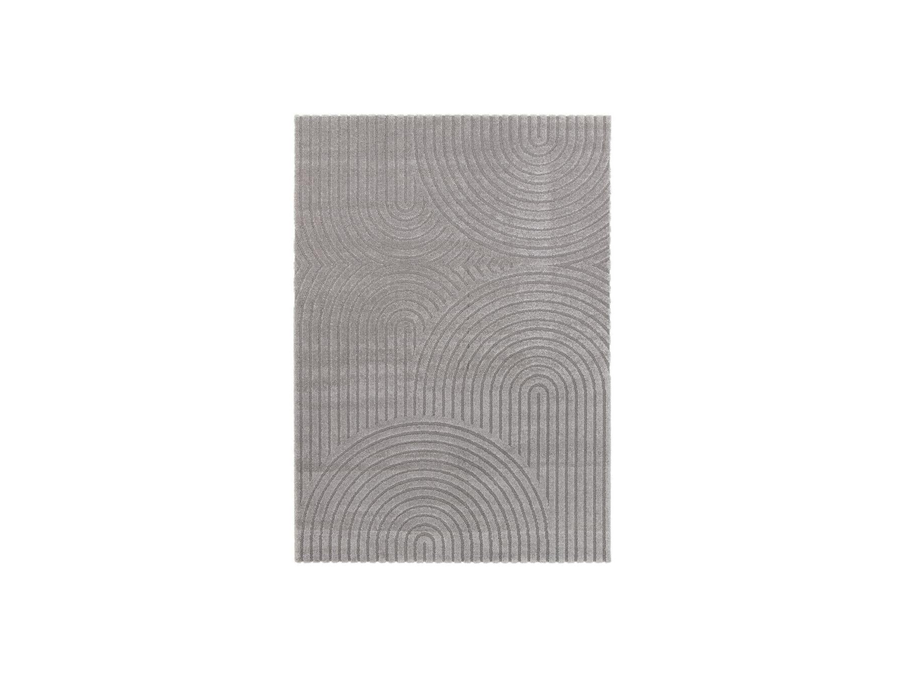 Herve - Tapis Poils Ras - Motif Abstrait - Gris