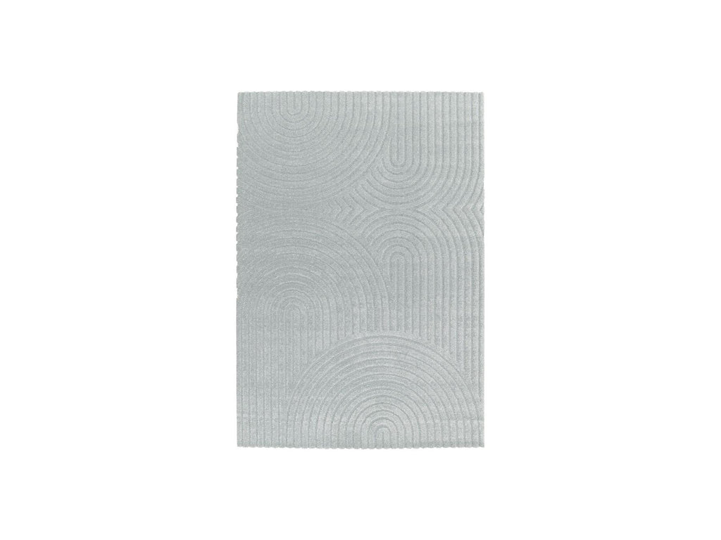 Herve - Tapis Poils Ras - Motif Abstrait - Bleu