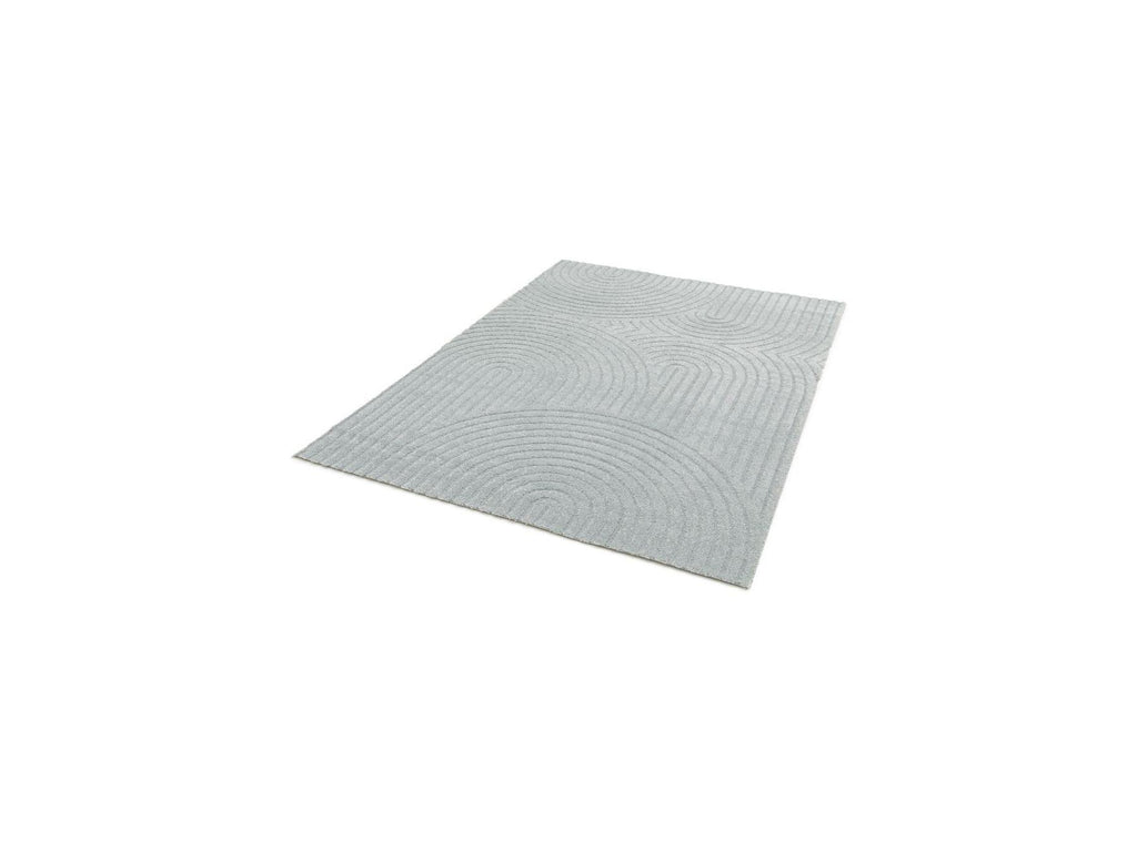 Herve - Tapis Poils Ras - Motif Abstrait - Bleu