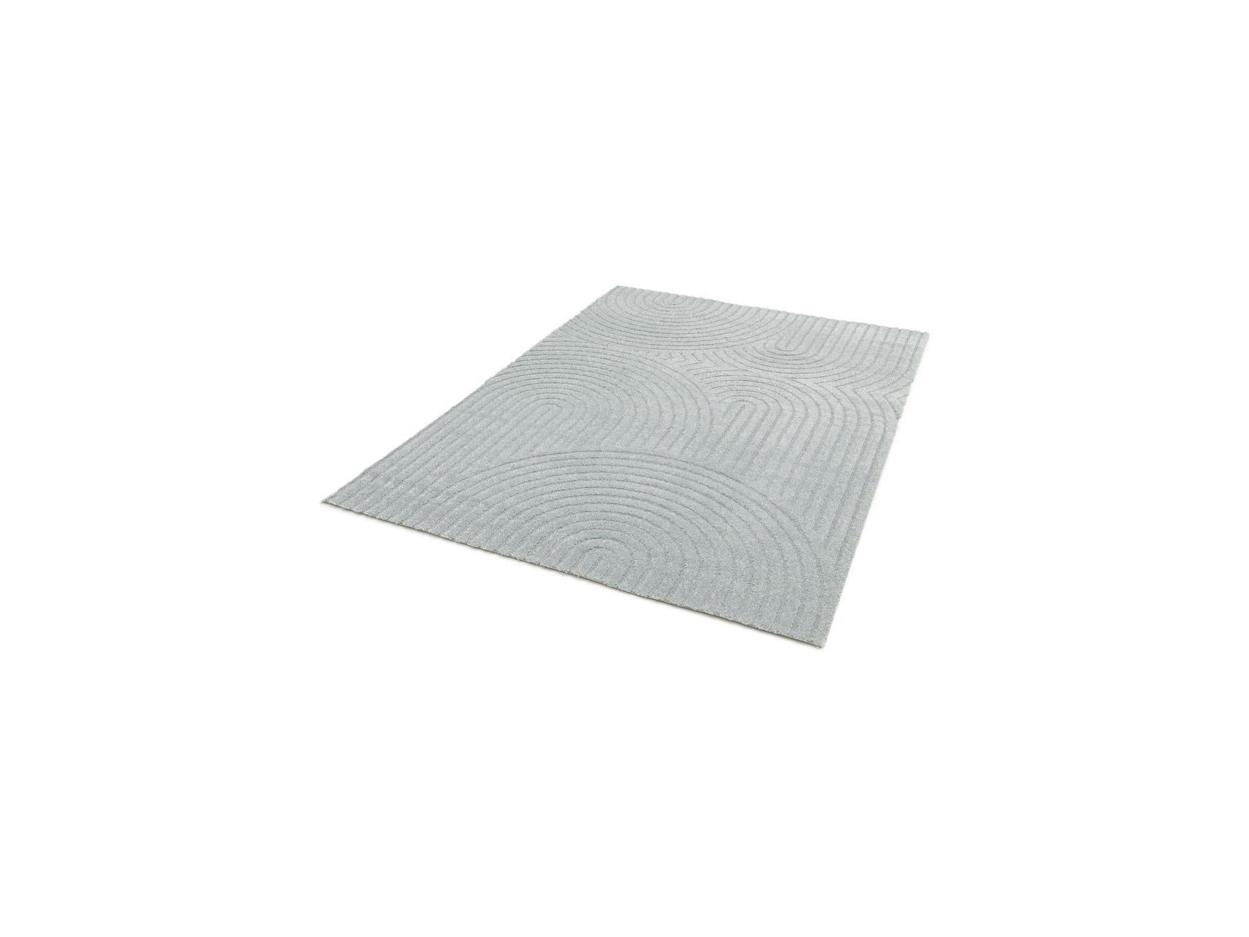 Herve - Tapis Poils Ras - Motif Abstrait - Bleu