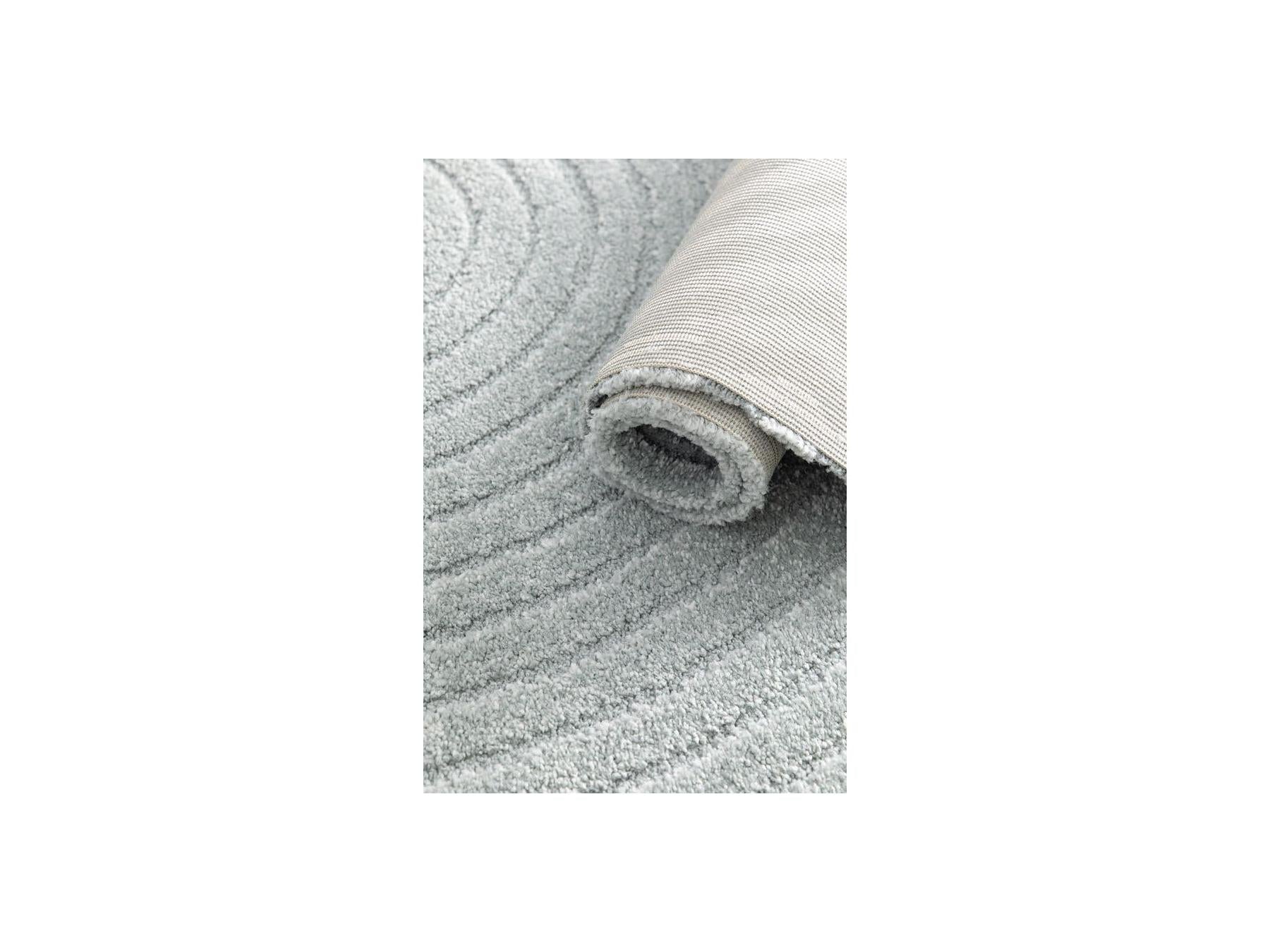 Herve - Tapis Poils Ras - Motif Abstrait - Bleu