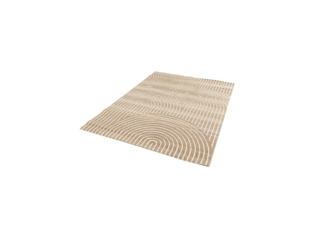 Herve - Low-Pile Rug - Abstract Pattern - Brown