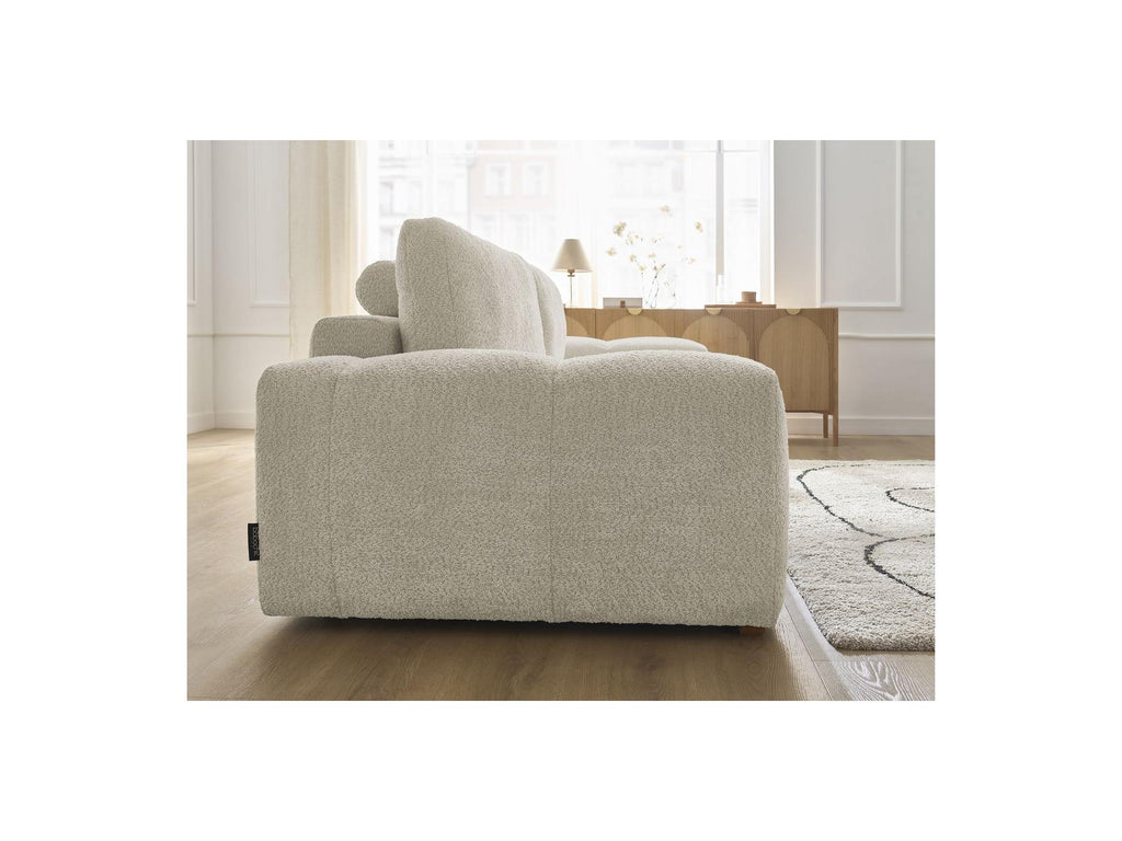 Anakin - Fixed Straight 3-Seater Sofa - Bouclé Fabric - 2 Cushions