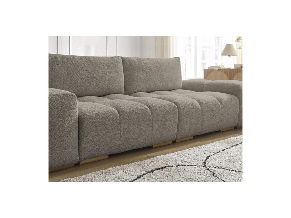 Anakin - Fixed Straight 3-Seater Sofa - Bouclé Fabric - 2 Cushions