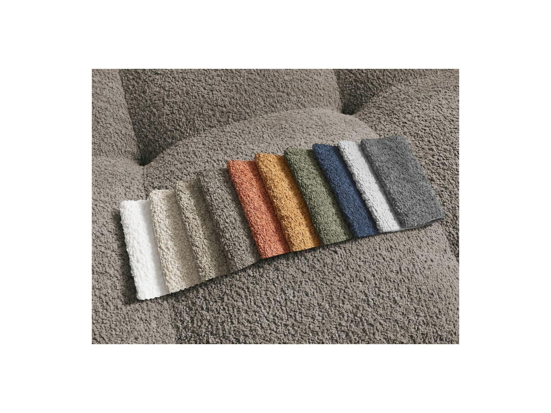 Anakin - Fixed Straight 3-Seater Sofa - Bouclé Fabric - 2 Cushions