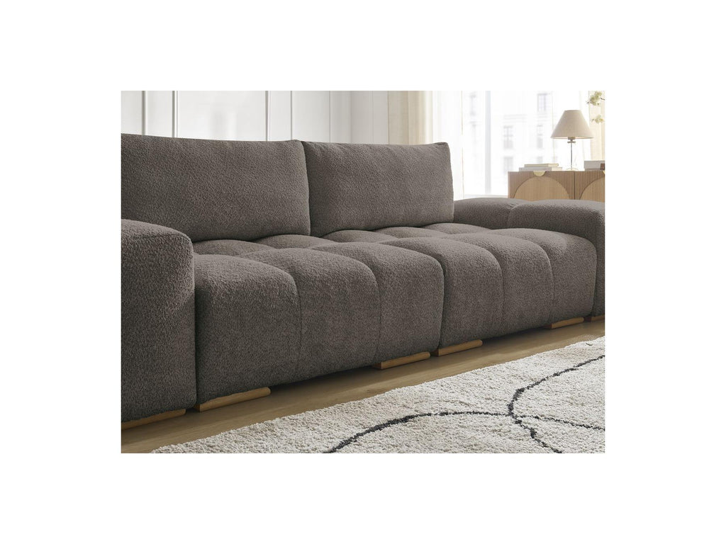 Anakin - Fixed Straight 3-Seater Sofa - Bouclé Fabric - 2 Cushions