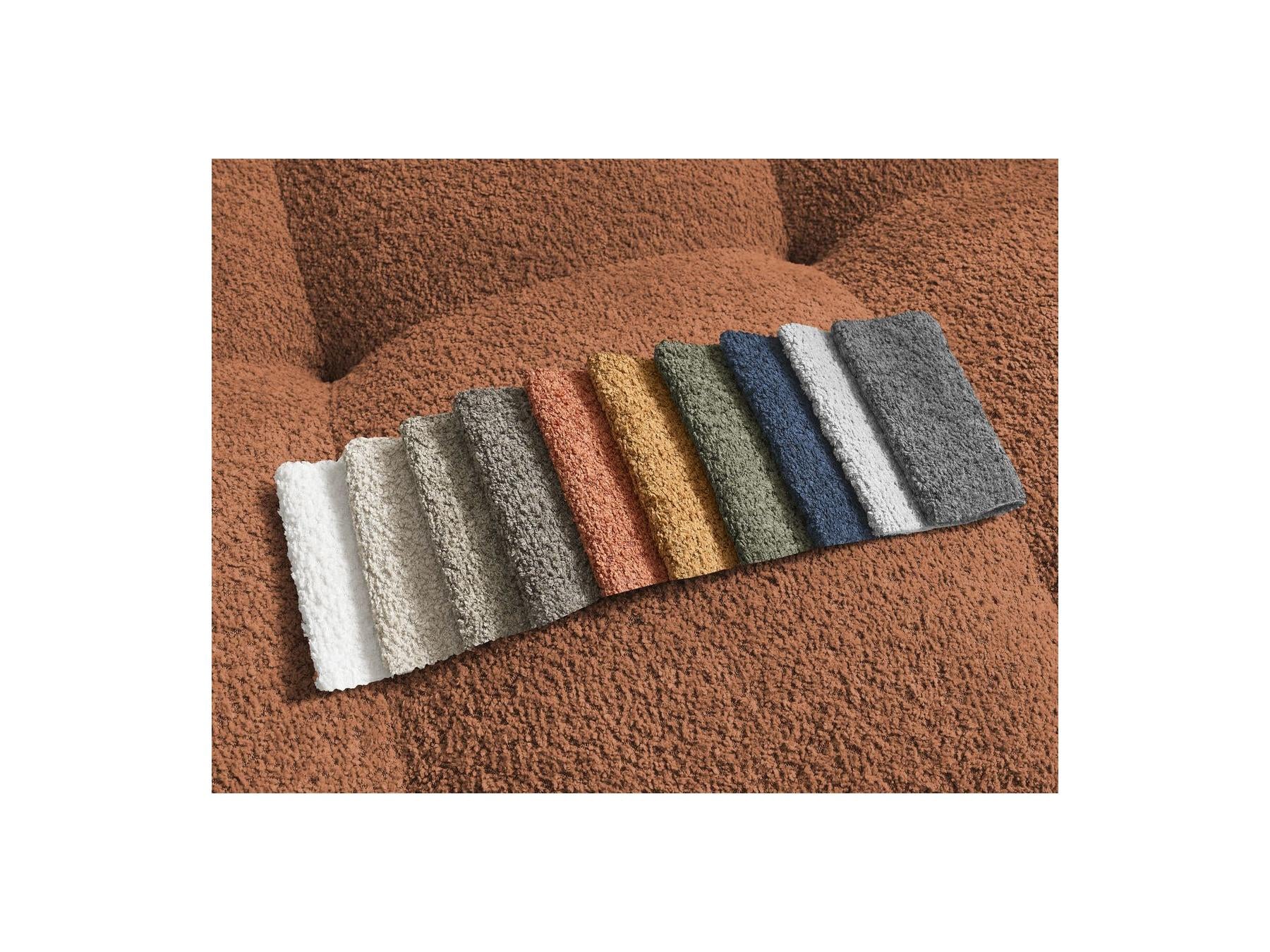 Anakin - Fixed Straight 3-Seater Sofa - Bouclé Fabric - 2 Cushions