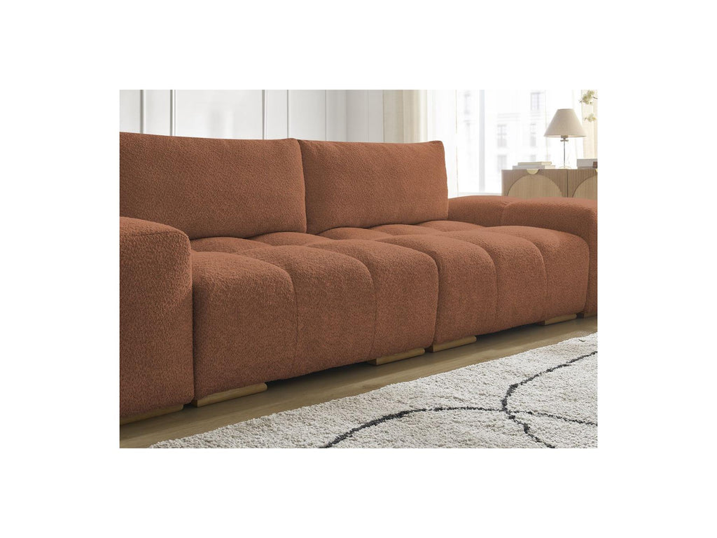 Anakin - Fixed Straight 3-Seater Sofa - Bouclé Fabric - 2 Cushions