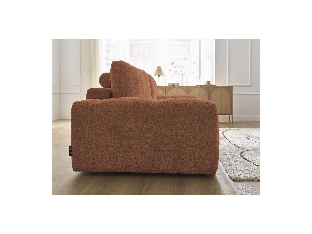 Anakin - Fixed Straight 3-Seater Sofa - Bouclé Fabric - 2 Cushions