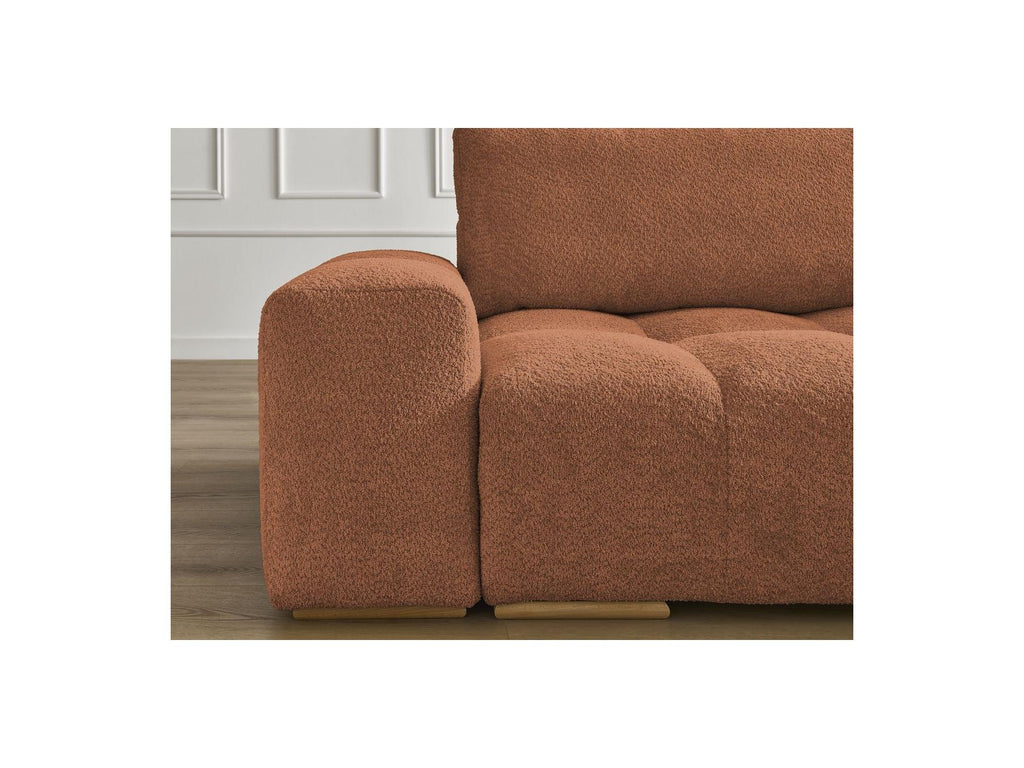 Anakin - Fixed Straight 3-Seater Sofa - Bouclé Fabric - 2 Cushions