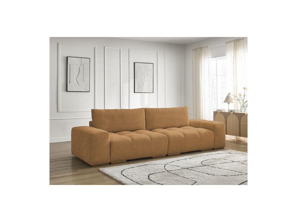 Anakin - Fixed Straight 3-Seater Sofa - Bouclé Fabric - 2 Cushions