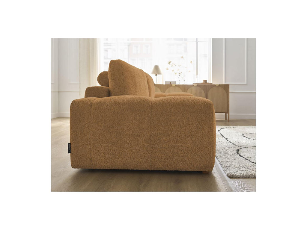 Anakin - Fixed Straight 3-Seater Sofa - Bouclé Fabric - 2 Cushions