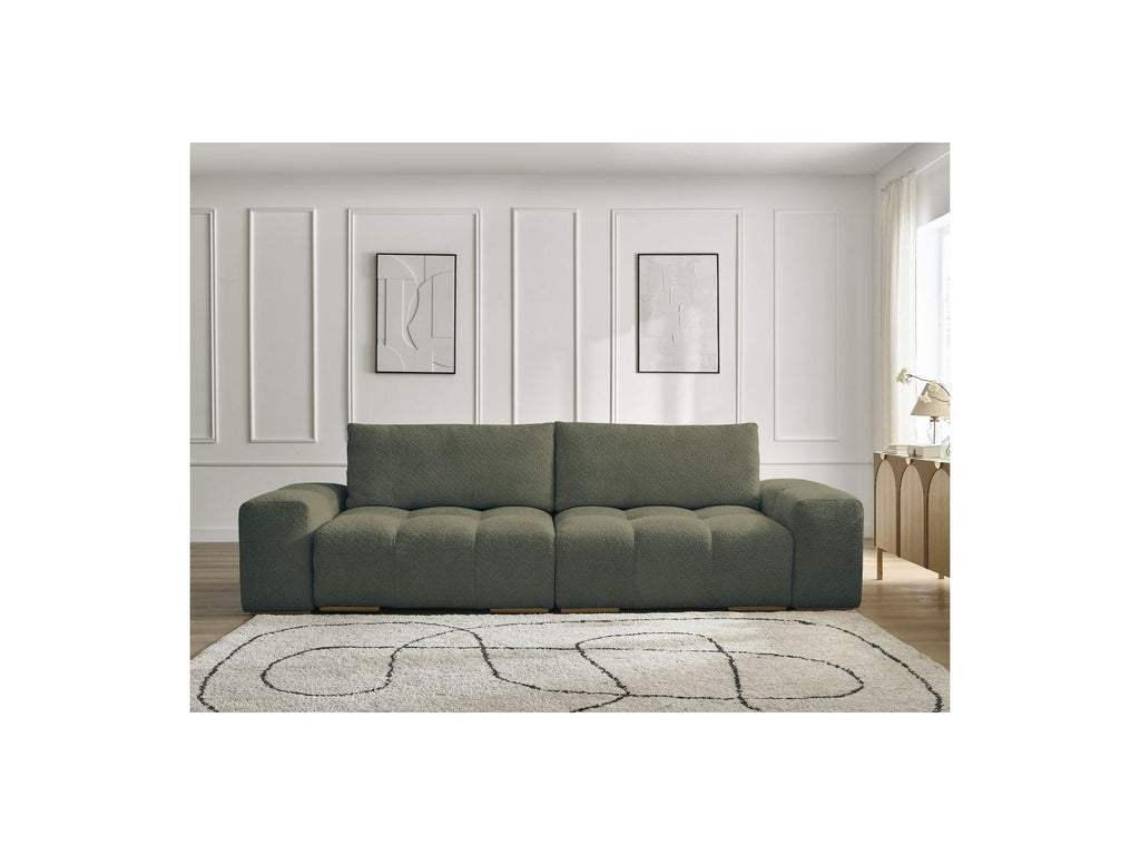 Anakin - Fixed Straight 3-Seater Sofa - Bouclé Fabric - 2 Cushions