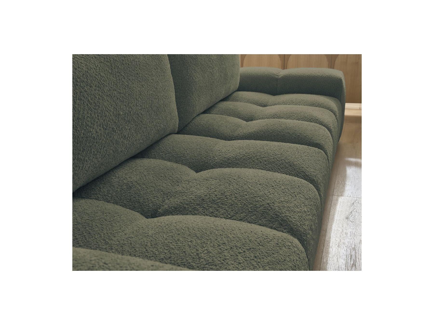 Anakin - Fixed Straight 3-Seater Sofa - Bouclé Fabric - 2 Cushions
