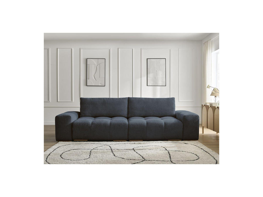 Anakin - Fixed Straight 3-Seater Sofa - Bouclé Fabric - 2 Cushions