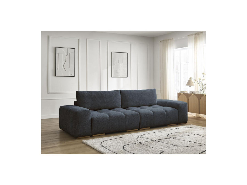 Anakin - Fixed Straight 3-Seater Sofa - Bouclé Fabric - 2 Cushions