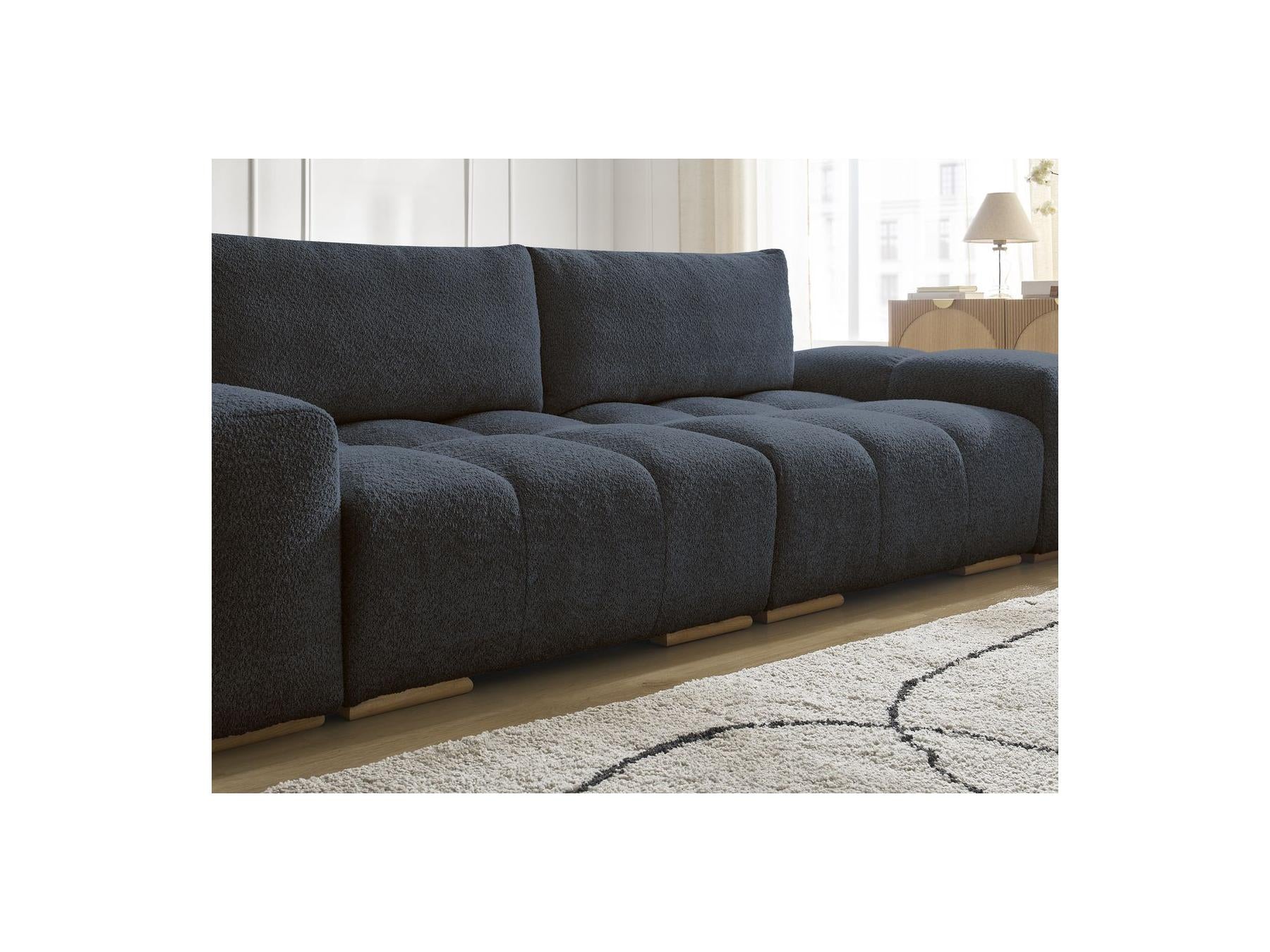 Anakin - Fixed Straight 3-Seater Sofa - Bouclé Fabric - 2 Cushions