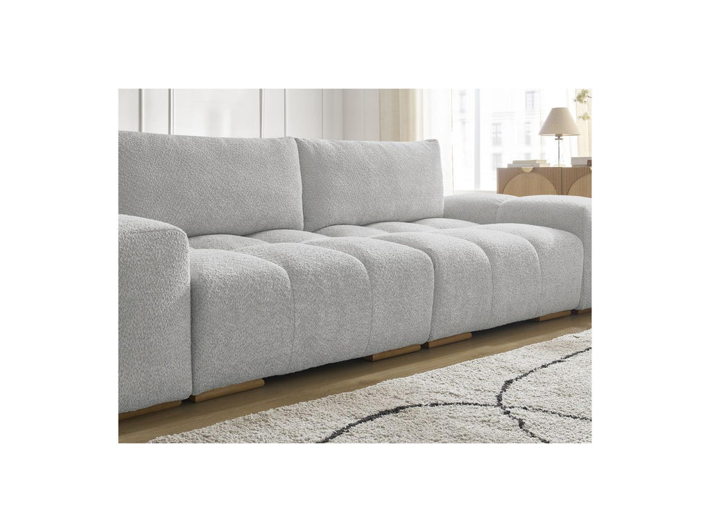 Anakin - Fixed Straight 3-Seater Sofa - Bouclé Fabric - 2 Cushions