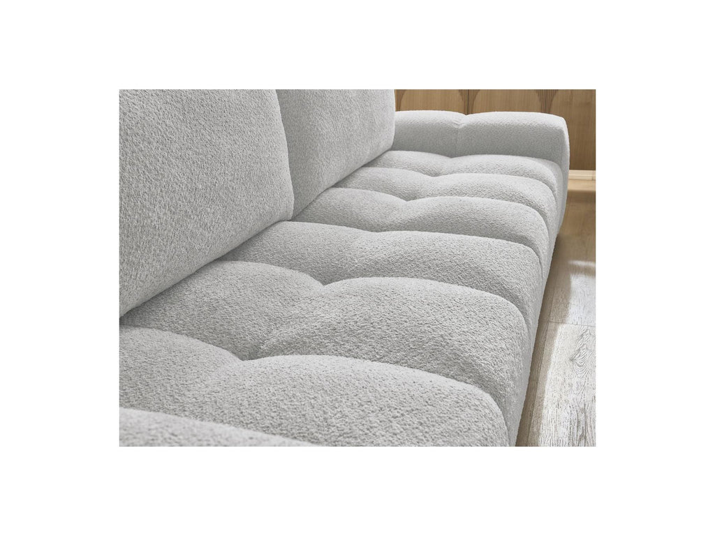 Anakin - Fixed Straight 3-Seater Sofa - Bouclé Fabric - 2 Cushions