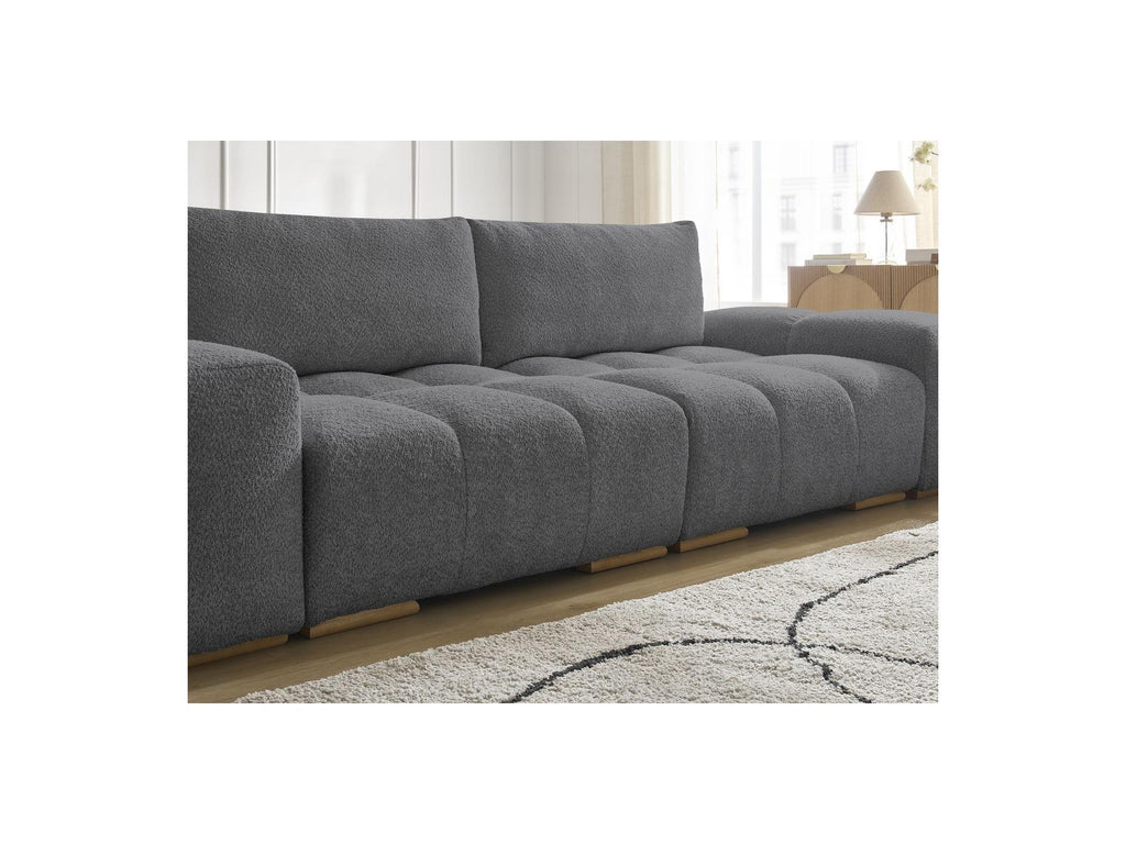 Anakin - Fixed Straight 3-Seater Sofa - Bouclé Fabric - 2 Cushions