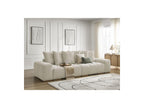 Anakin - Canapé Droit Fixe 3 Places - Tissu Bouclette - 6 Coussins