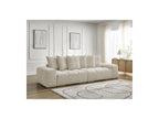 Anakin - Canapé Droit Fixe 3 Places - Tissu Bouclette - 6 Coussins