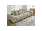 Anakin - Canapé Droit Fixe 3 Places - Tissu Bouclette - 6 Coussins
