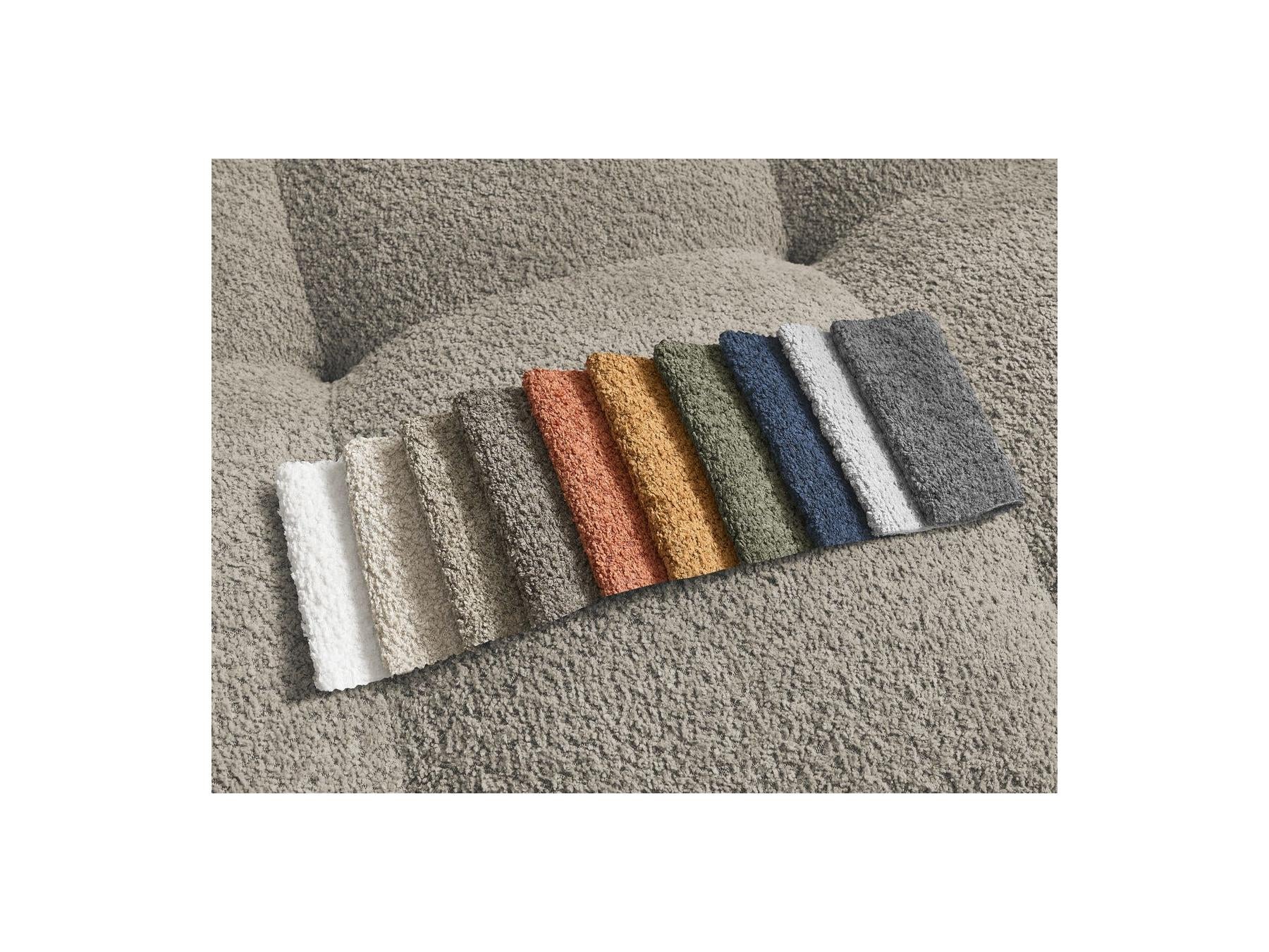Anakin - Canapé Droit Fixe 3 Places - Tissu Bouclette - 6 Coussins
