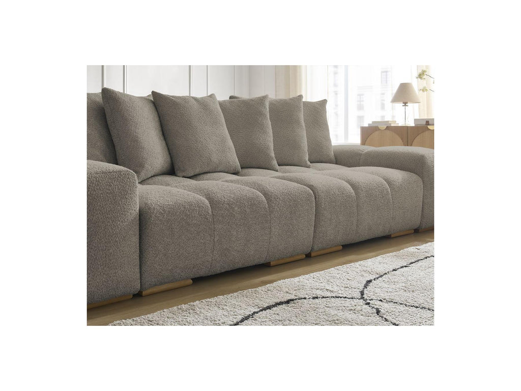 Anakin - Canapé Droit Fixe 3 Places - Tissu Bouclette - 6 Coussins
