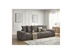 Anakin - Canapé Droit Fixe 3 Places - Tissu Bouclette - 6 Coussins