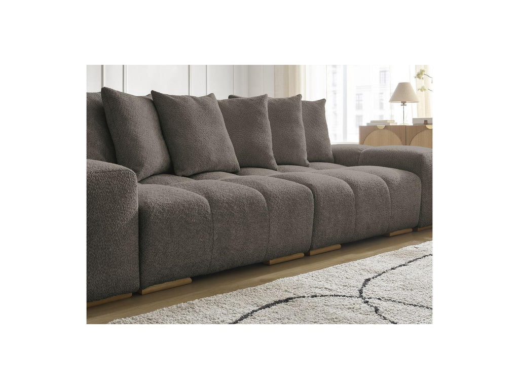 Anakin - Canapé Droit Fixe 3 Places - Tissu Bouclette - 6 Coussins