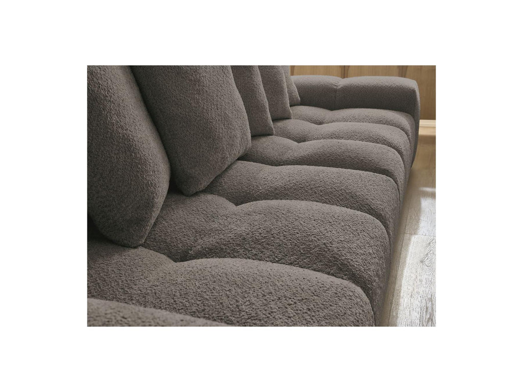 Anakin - Canapé Droit Fixe 3 Places - Tissu Bouclette - 6 Coussins