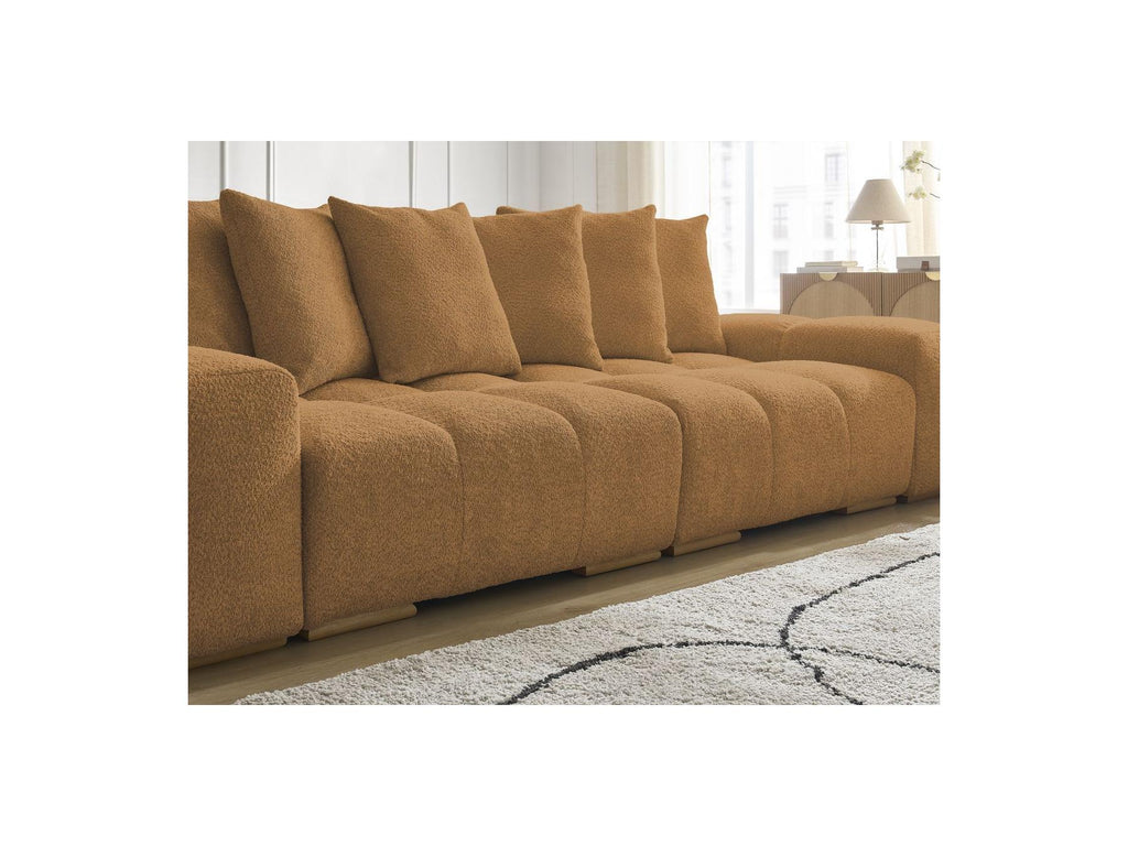 Anakin - Canapé Droit Fixe 3 Places - Tissu Bouclette - 6 Coussins