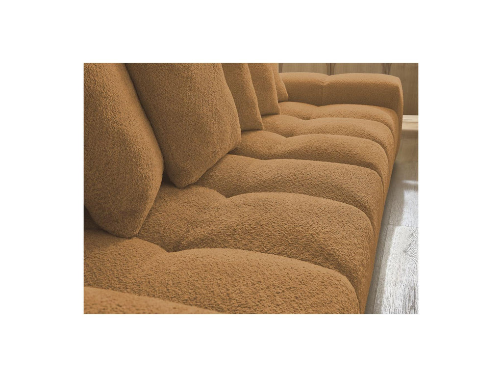 Anakin - Canapé Droit Fixe 3 Places - Tissu Bouclette - 6 Coussins