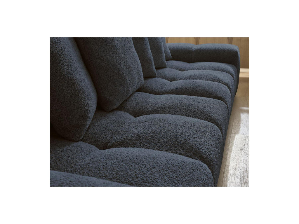 Anakin - Canapé Droit Fixe 3 Places - Tissu Bouclette - 6 Coussins
