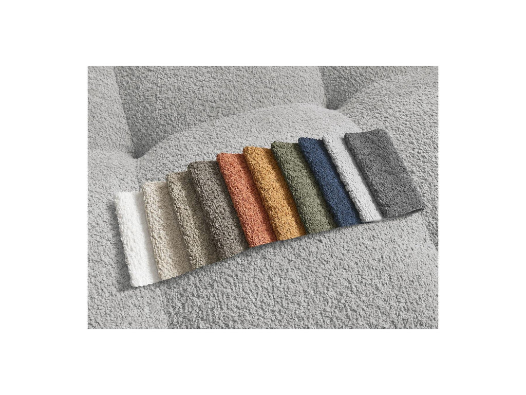 Anakin - Canapé Droit Fixe 3 Places - Tissu Bouclette - 6 Coussins