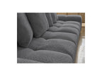 Anakin - Canapé Droit Fixe 3 Places - Tissu Bouclette - 6 Coussins