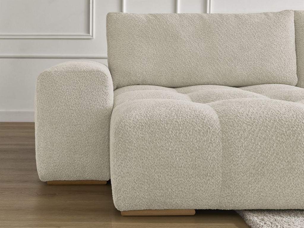 Anakin - Fixed Panoramic Sofa - Bouclé Fabric - 3 Cushions
