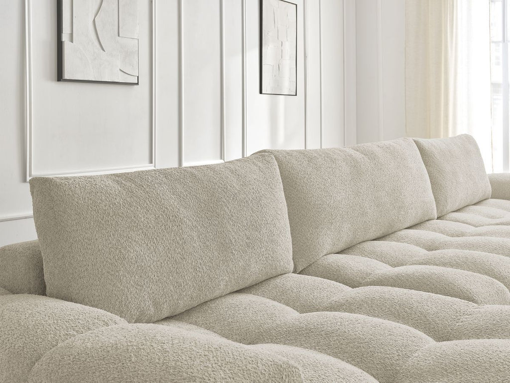 Anakin - Fixed Panoramic Sofa - Bouclé Fabric - 3 Cushions