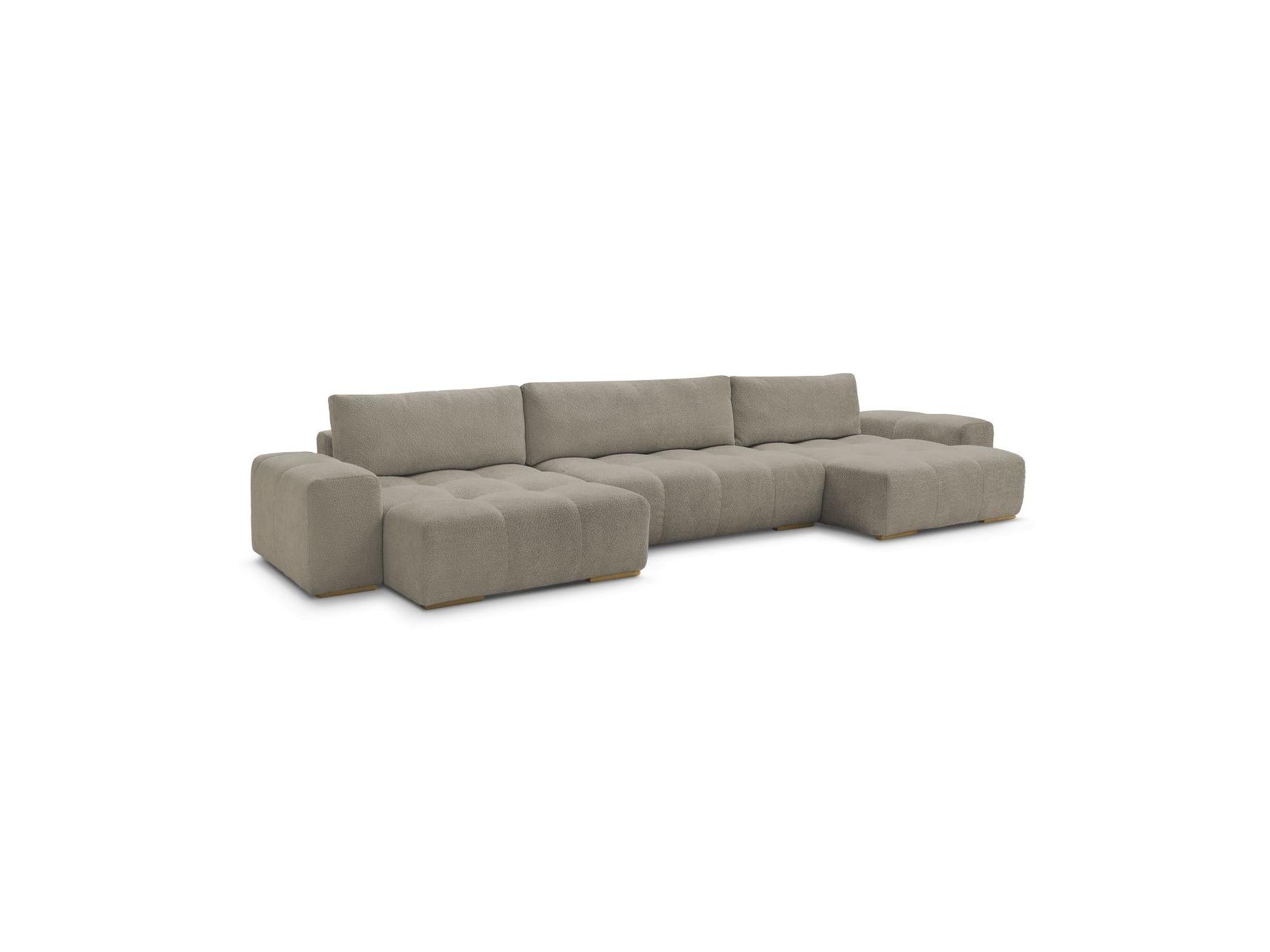 Anakin - Fixed Panoramic Sofa - Bouclé Fabric - 3 Cushions