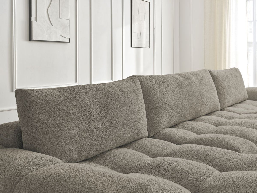 Anakin - Fixed Panoramic Sofa - Bouclé Fabric - 3 Cushions