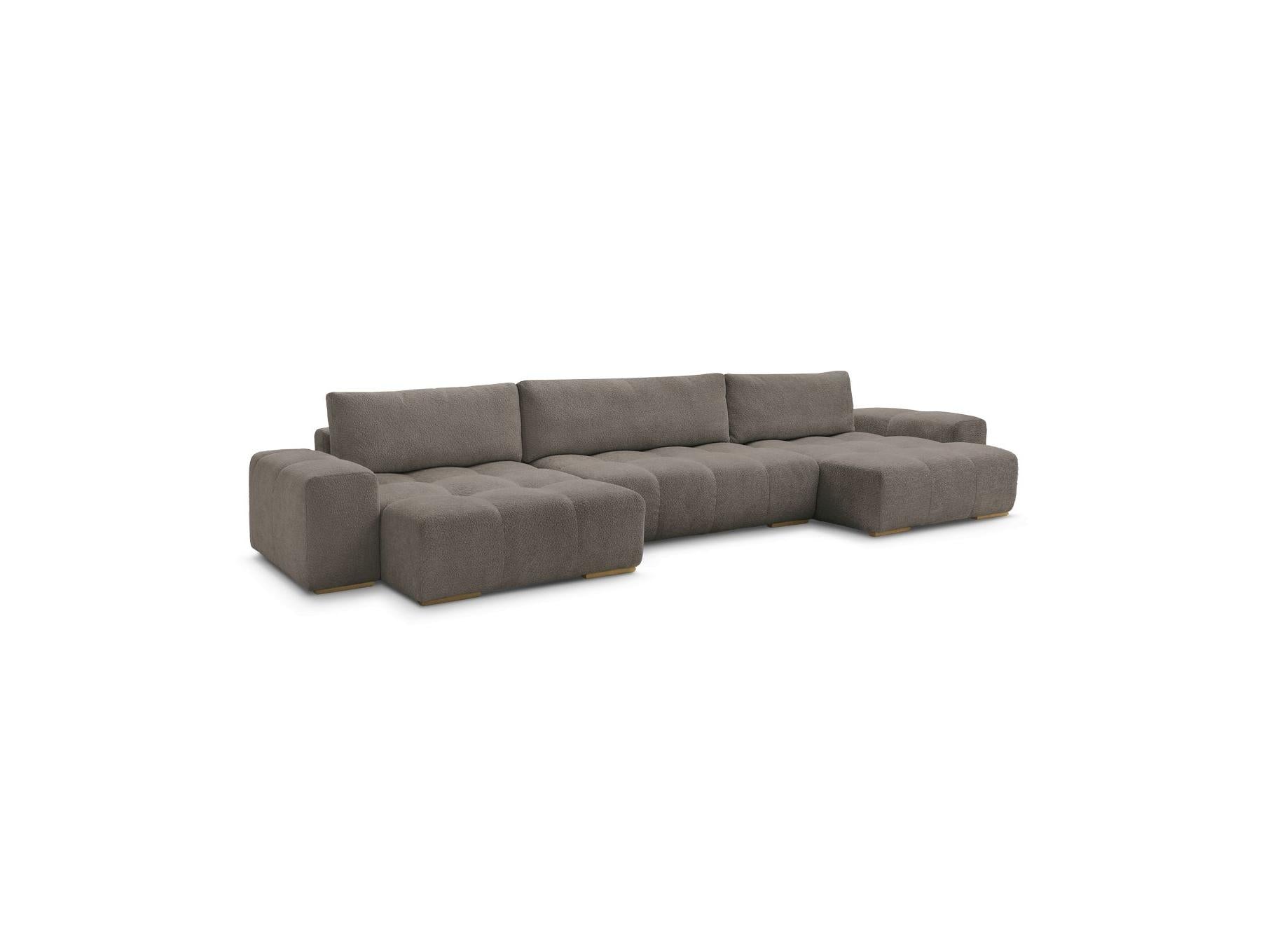 Anakin - Fixed Panoramic Sofa - Bouclé Fabric - 3 Cushions