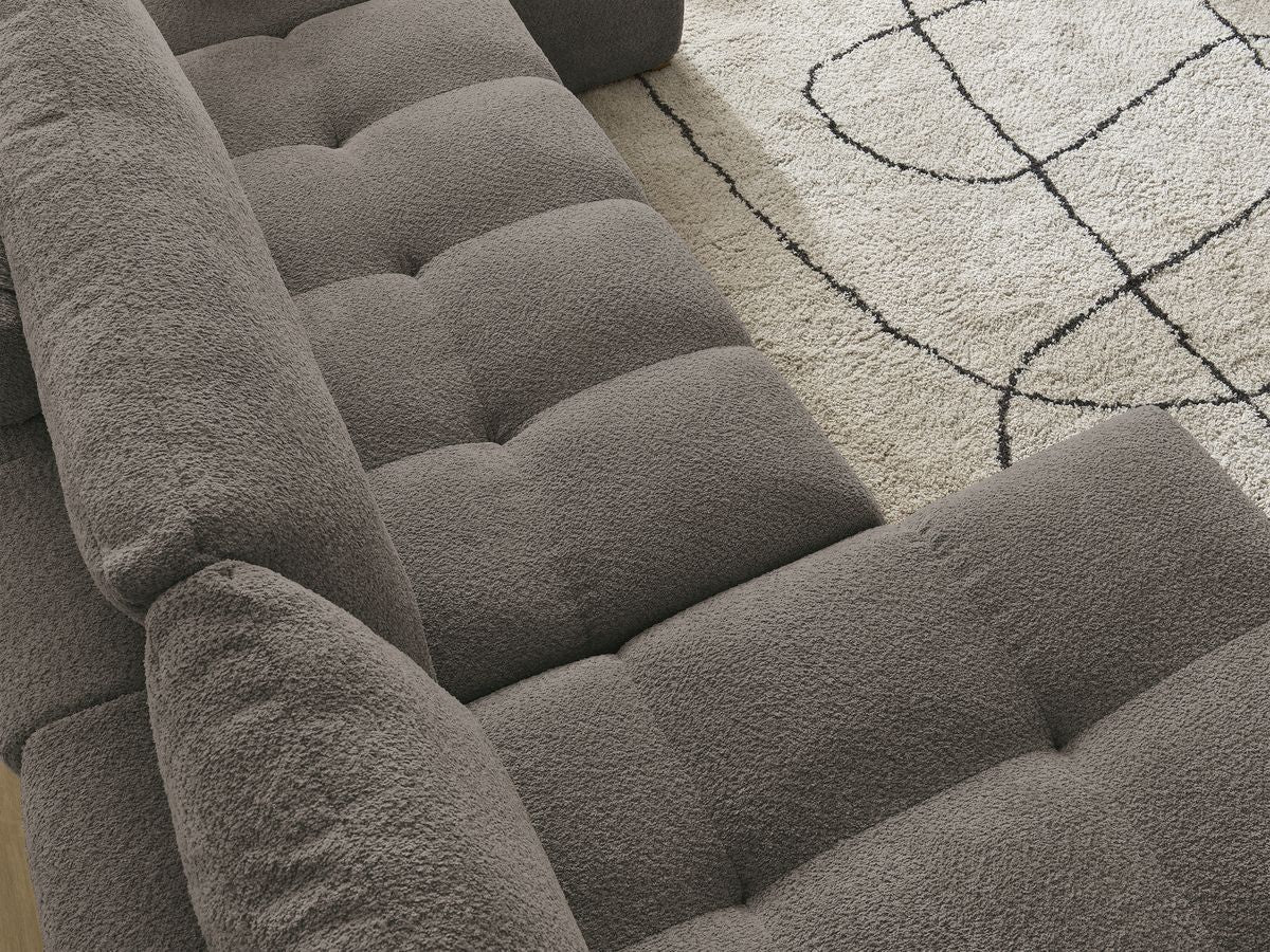 Anakin - Fixed Panoramic Sofa - Bouclé Fabric - 3 Cushions