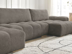 Anakin - Fixed Panoramic Sofa - Bouclé Fabric - 3 Cushions
