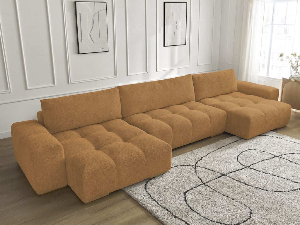 Anakin - Fixed Panoramic Sofa - Bouclé Fabric - 3 Cushions