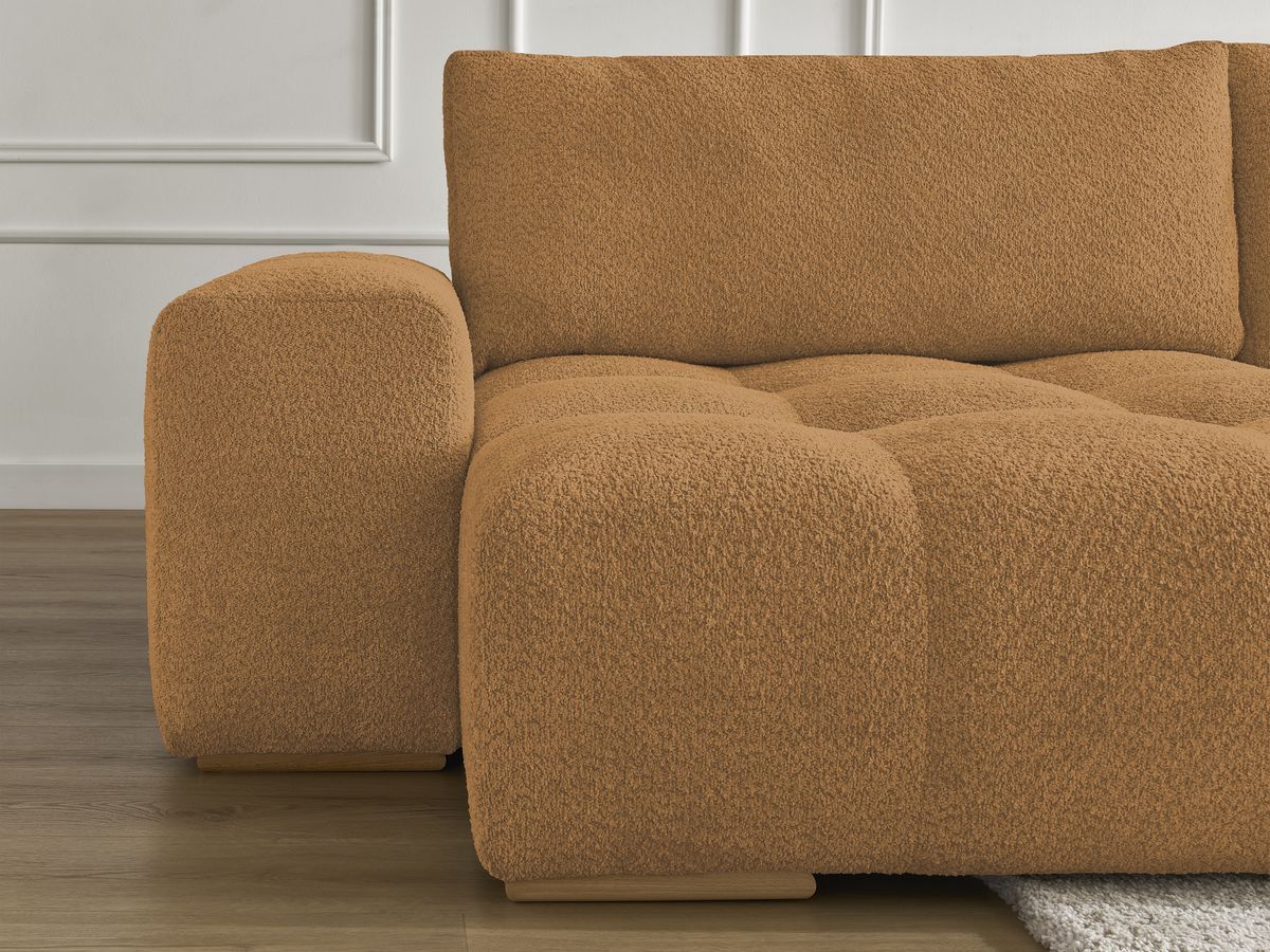Anakin - Fixed Panoramic Sofa - Bouclé Fabric - 3 Cushions