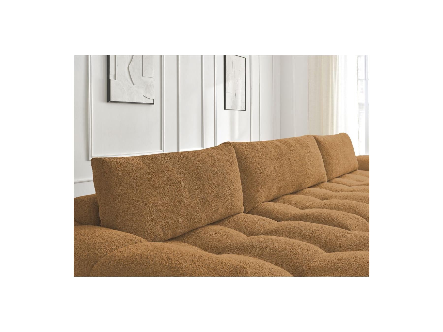 Anakin - Fixed Panoramic Sofa - Bouclé Fabric - 3 Cushions