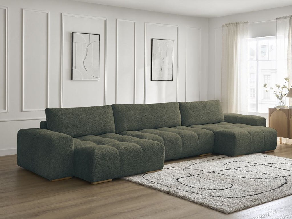Anakin - Fixed Panoramic Sofa - Bouclé Fabric - 3 Cushions