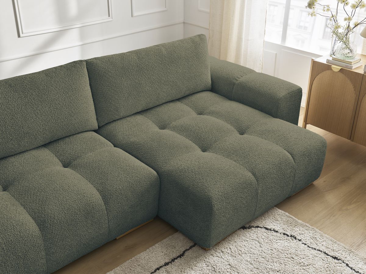 Anakin - Fixed Panoramic Sofa - Bouclé Fabric - 3 Cushions