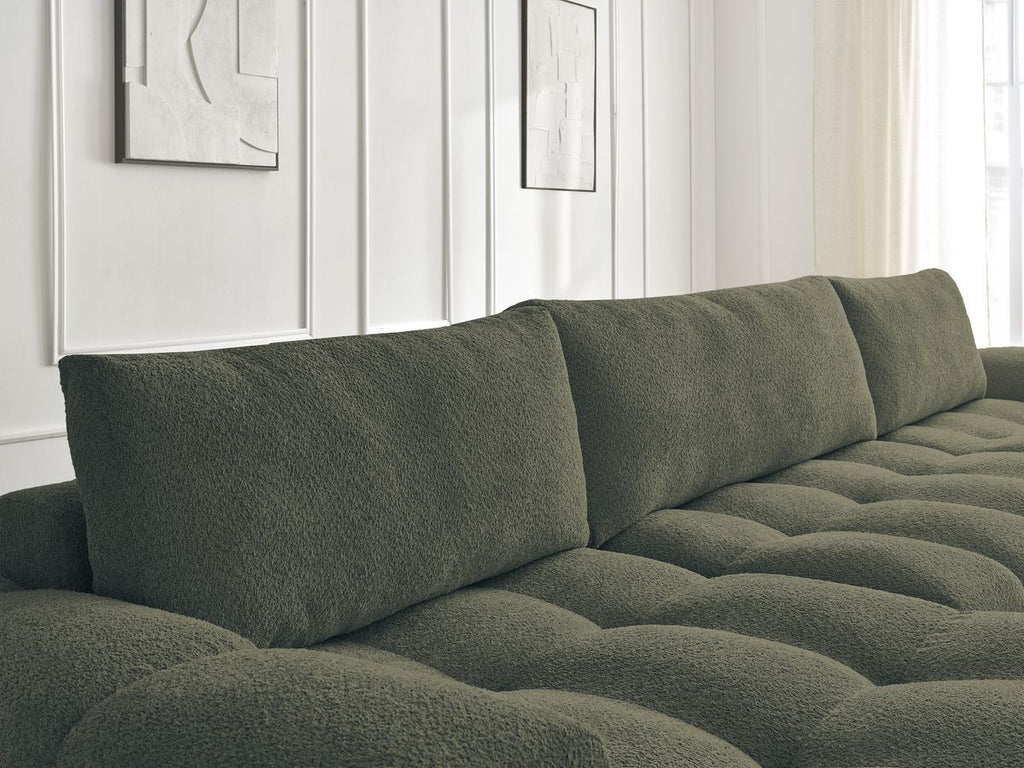 Anakin - Fixed Panoramic Sofa - Bouclé Fabric - 3 Cushions